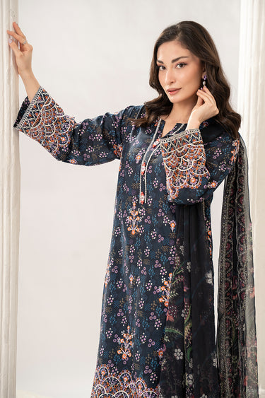 3 Piece - Embroidered Cambric Suit