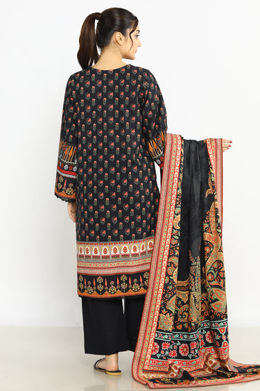 3 Piece - Printed Khaddar Suit