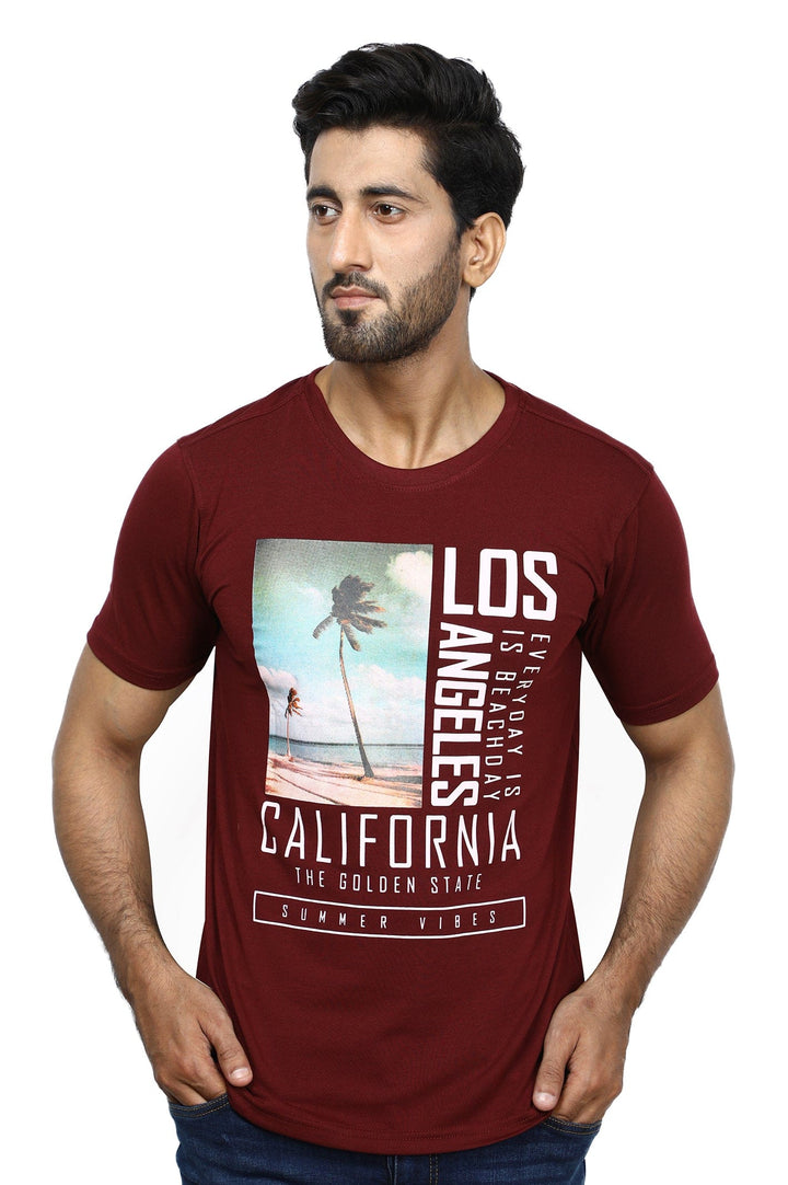 Men's Graphic Tees T-Shirt SKU: MGT-0010-Burgundy - Prime Point Store