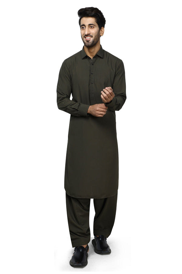 Men Shalwar Kameez SKU: ESKF-0023-GREEN - Prime Point Store