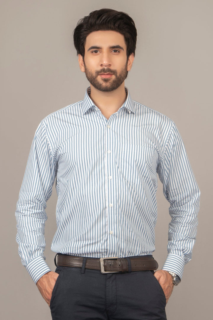 Formal Shirt for Men SKU: MFS-0125-L/BLUE - Prime Point Store