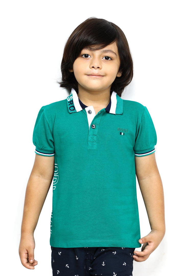 Boys Graphic Polo T-Shirt -GREEN - Prime Point Store