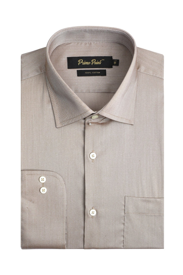 Plain Shirt for Men SKU: MFS-013-L/BROWN - Prime Point Store
