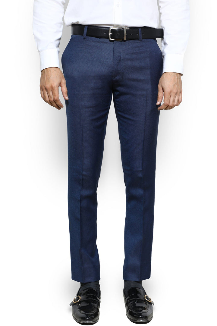 Wash & Wear Trouser For Men's SKU: MWSL-003-BLUE - Prime Point Store