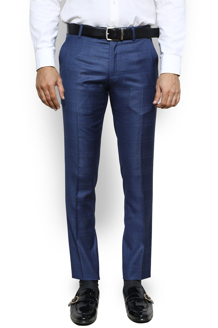 Wash & Wear Trouser For Men's SKU: MWCH-001-BLUE - Prime Point Store