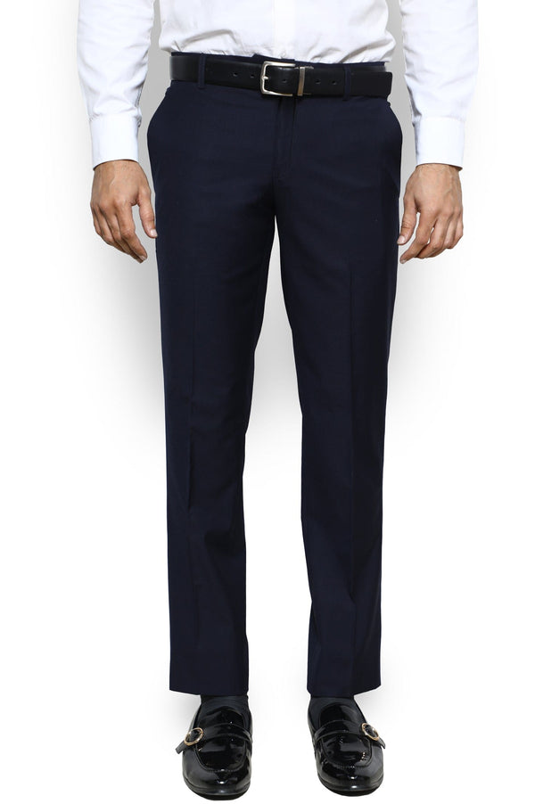 Wash & Wear Trouser For Men's SKU: MFT-0001-NAVY BLUE - Prime Point Store
