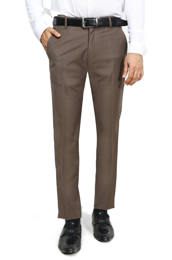Wash & Wear Trouser For Men's SKU: MFT-0002-L/BROWN - Prime Point Store