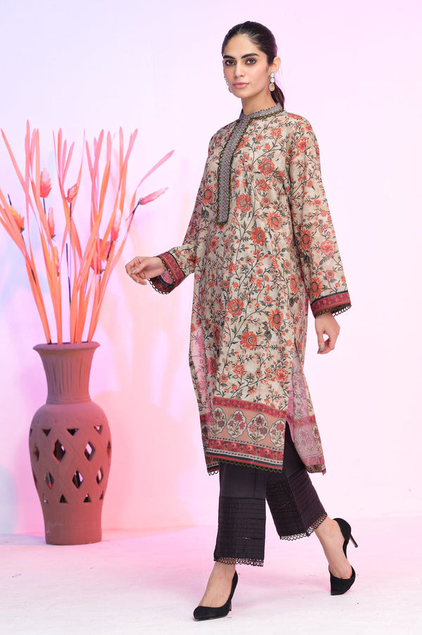 Unstitched 1 Piece Khaddar Printed Shirt - Prime Point Store